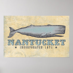  Victoriaans walvis Nantucket MA Inc 1671 Poster