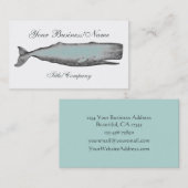  Victoriaans walvis ~ wit, grijs en aqua Visitekaartje (Voorkant / Achterkant)