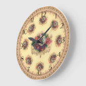Victoriaans wandklok "Gilded Pansies" (Hoek)