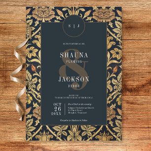 Victoriaans wandtapijt William Morris Floral Weddi Kaart