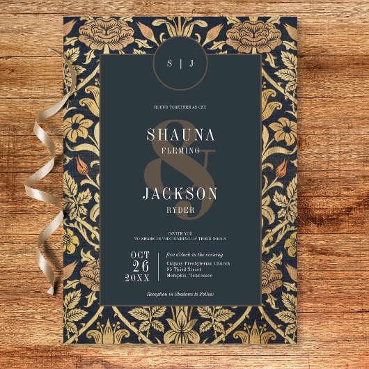 Victoriaans wandtapijt William Morris Floral Weddi Kaart