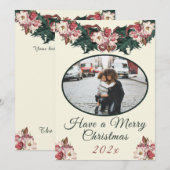  Victoriaans WatercoWatercolor foto floral Feestdagenkaart (Voorkant / Achterkant)