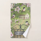 Victoriaans waterhouse Chickadees Flowers Bad Handdoek (Handdoek)