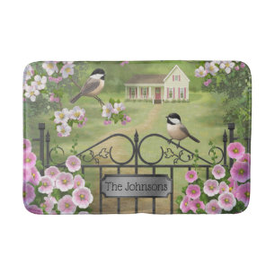 Victoriaans waterhouse Chickadees Flowers Badmat