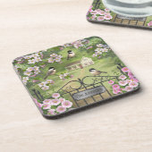 Victoriaans waterhouse Chickadees Flowers Bier Onderzetter (Linkerzijde)