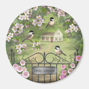 Victoriaans waterhouse Chickadees Flowers Magneet