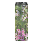 Victoriaans waterhouse Chickadees Flowers Thermosbeker (Achterkant)