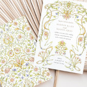 Victoriaans Waterverf Bloemenboog bruiloft Kaart