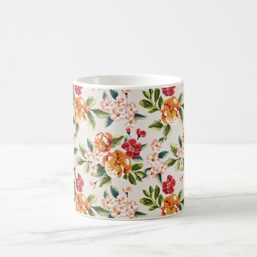  Victoriaans Waterverf Floral Pattern Koffiemok (Center)