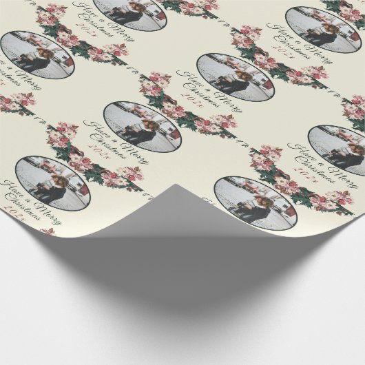  Victoriaans Waterverf foto bloemen Cadeaupapier (Hoek)