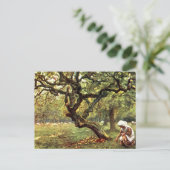 Victoriaans Waterverf: Meisjes plukken appels Briefkaart (Staand voorkant)