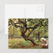 Victoriaans Waterverf: Meisjes plukken appels Briefkaart (Voorkant / Achterkant)