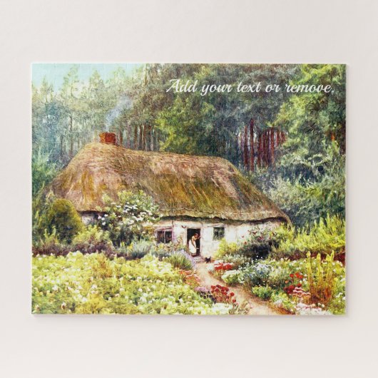 Victoriaans waterverf van Engelse huishouding en t Legpuzzel (Horizontaal)