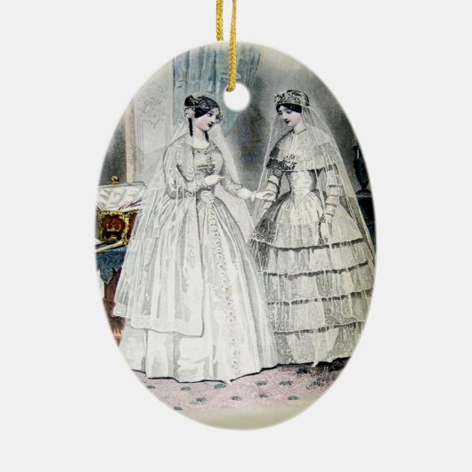 Victoriaans weddenschap keramisch ornament (Achterkant)