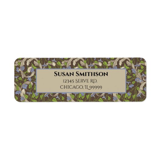 Victoriaans  weddenschap met wijnstokken etiket (Voorkant)