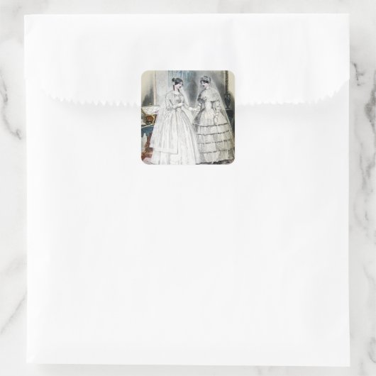 Victoriaans weddenschap vierkante sticker (Tas)