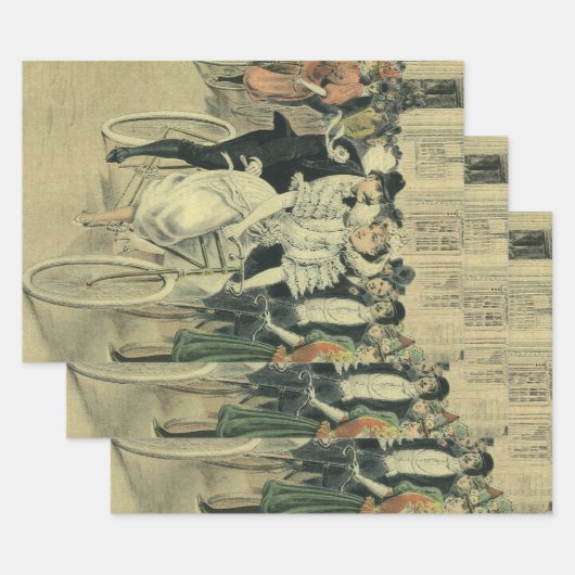 Victoriaans weddenschappen en fietsen van de Pas g Inpakpapier Vel (Set)