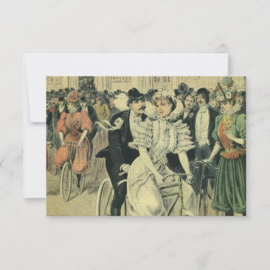 Victoriaans weddenschappen en fietsen van de Pas g RSVP Kaartje (Voorkant)