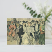 Victoriaans weddenschappen en fietsen van de Pas g RSVP Kaartje (Staand voorkant)