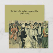 Victoriaans weddenschappen en fietsen van de Pas g RSVP Kaartje (Voorkant / Achterkant)