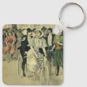 Victoriaans weddenschappen en fietsen van de Pas g Sleutelhanger (Achterkant)