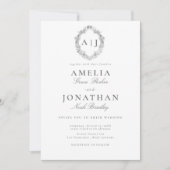 Victoriaans Wedding Crest Invitation Kaart (Voorkant)