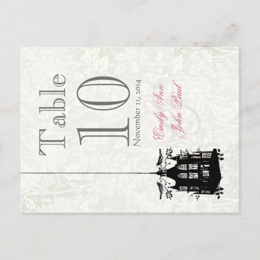 Victoriaans weduwentabel nummer Kaarten (Voorkant)