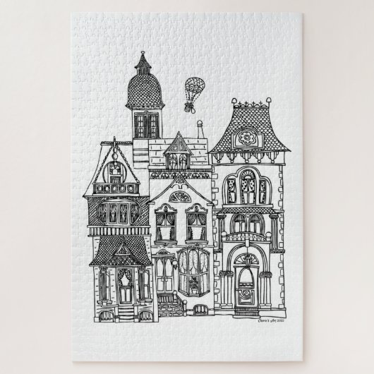 Victoriaans Weg van Huizen Verf een puzzel (Verticaal)