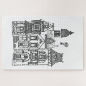 Victoriaans Weg van Huizen Verf een puzzel Legpuzzel (Horizontaal)