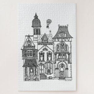 Victoriaans Weg van Huizen Verf een puzzel Legpuzzel