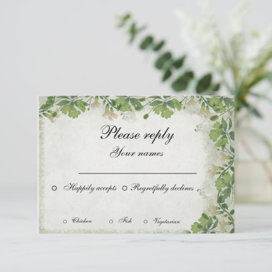 Victoriaans weide RSVP kaartje (Staand voorkant)