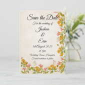 Victoriaans weide save the date (Staand voorkant)