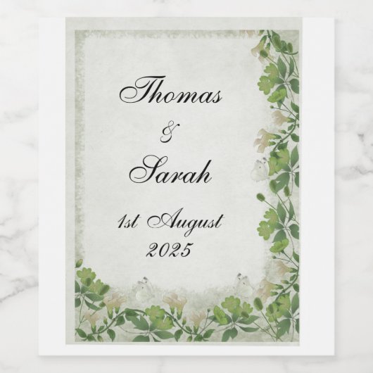 Victoriaans weide wijn etiket (Enkel label)