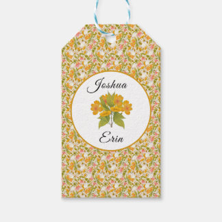 Victoriaans weidegele sticker cadeaulabel