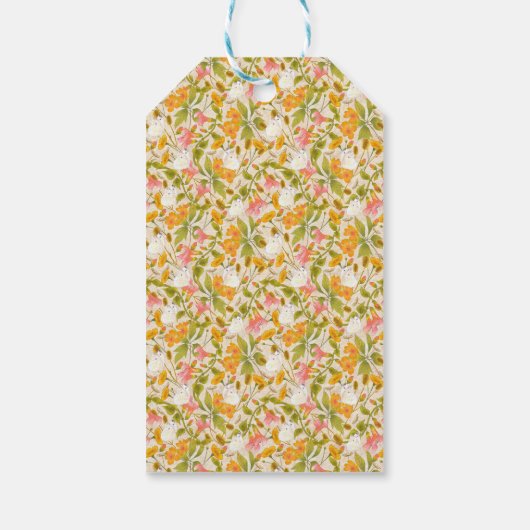 Victoriaans weidegele sticker cadeaulabel (Achterkant)