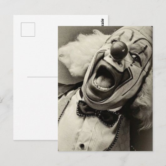 Victoriaans-weird Funny Clown Briefkaart (Voorkant / Achterkant)