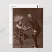 Victoriaans-weird Funny Clown Briefkaart (Voorkant / Achterkant)