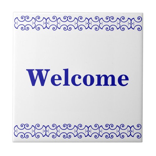 Victoriaans welkomstteken tegeltje (Voorkant)