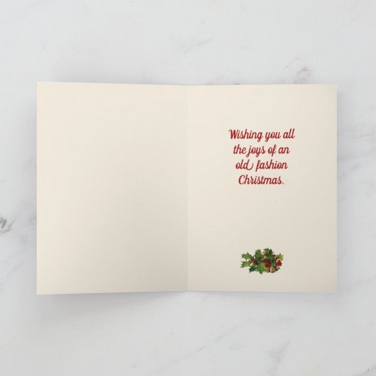 Victoriaans wens bot kerst Kaart (Binnen)