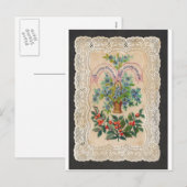 Victoriaans Wenskaart 1870 van het Nieuwjaar van Feestdagenkaart (Voorkant / Achterkant)