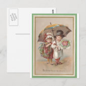 Victoriaans Wenskaart Christams 1885 Briefkaart (Voorkant / Achterkant)