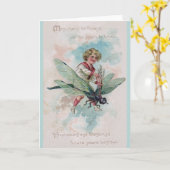 Victoriaans Wenskaart Kaart (Gele Bloem)