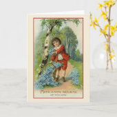 Victoriaans Wenskaart Kaart (Gele Bloem)