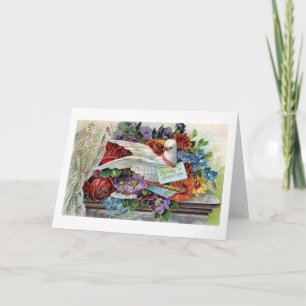 Victoriaans Wenskaart van de Dove Birthday Kaart