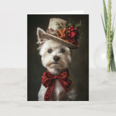 Victoriaans Westie Christmas Feestdagen Kaart (Voorkant)