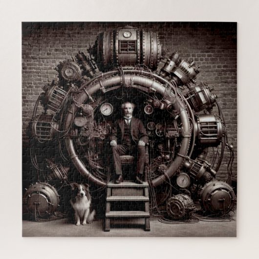 Victoriaans Wetenschapper ~ Steampunk Tijdmachine  Legpuzzel (Verticaal)