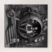 Victoriaans Wetenschapper Steampunk Tijdmachine V5 Legpuzzel (Horizontaal)