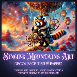 Victoriaans Whimsy Red Panda Journey Decoupage Tissuepapier