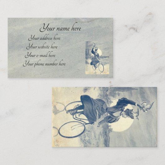 Victoriaans wielrenner visitekaartje (Voorkant / Achterkant)
