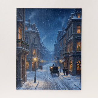 Victoriaans Wien Kerstavond Besneeuwde Straat Legpuzzel